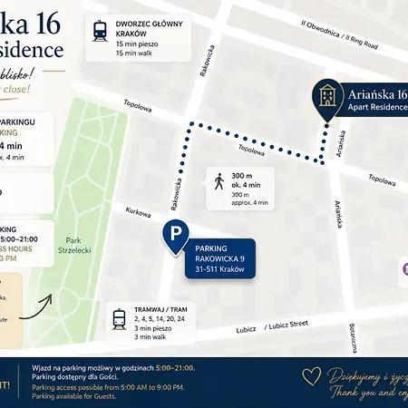 Arianska 16 I Ac & Free Parking Appartement Cracovie